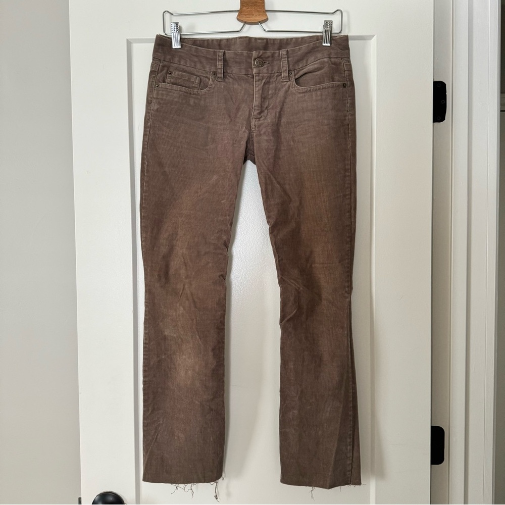 J Crew Corduroy Brown Straight Leg Jeans Mid Rise